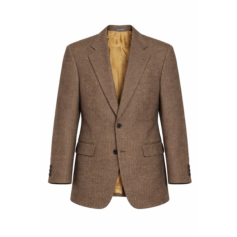 VTG Chaps Ralph Lauren Jacket Mens Tweed Herringbone Wool Blazer Sport Coat 44T